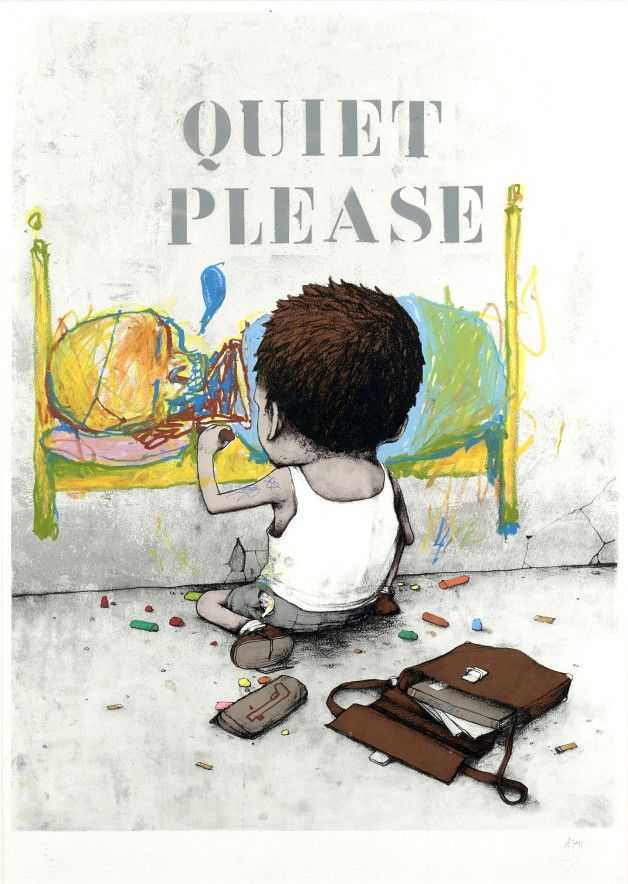 Dran, ‘I Have Chalks’, 02-12-2010, Print, 7 Colour screen print, individually hand finished, Pictures On Walls, Numbered, Handfinished, Framed