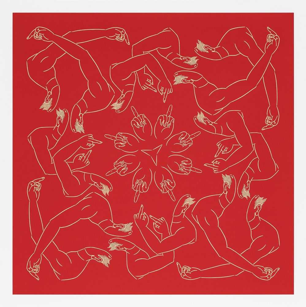 Ai Weiwei, ‘Middle Finger in Red’, 30-03-2023, Print, 2 colour silkscreen print on 410gsm Somerset Tub Sized Satin White paper, Avant Arte, Numbered