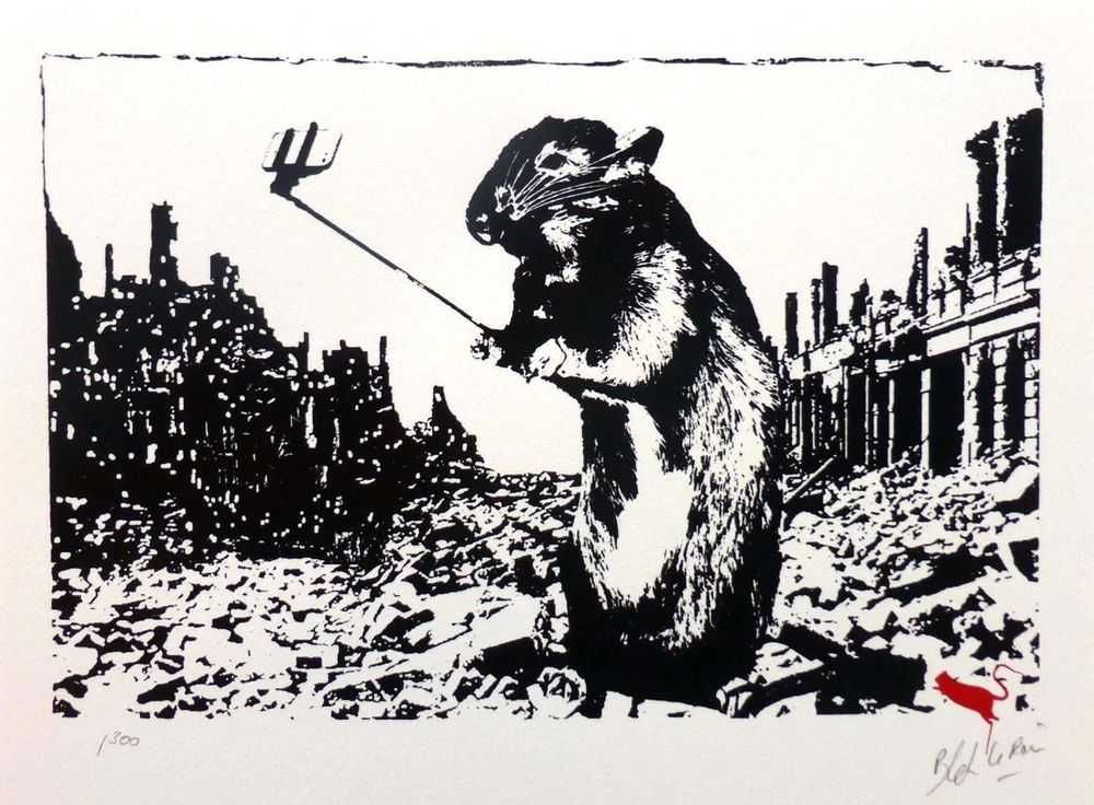 Blek le Rat, ‘Rat – Après l’Apocalypse (After the Apocalpyse)’, 04-02-2017, Print, Seriagraph in 2 colours on Arches 300g paper with deckled edges, Self-released, Numbered