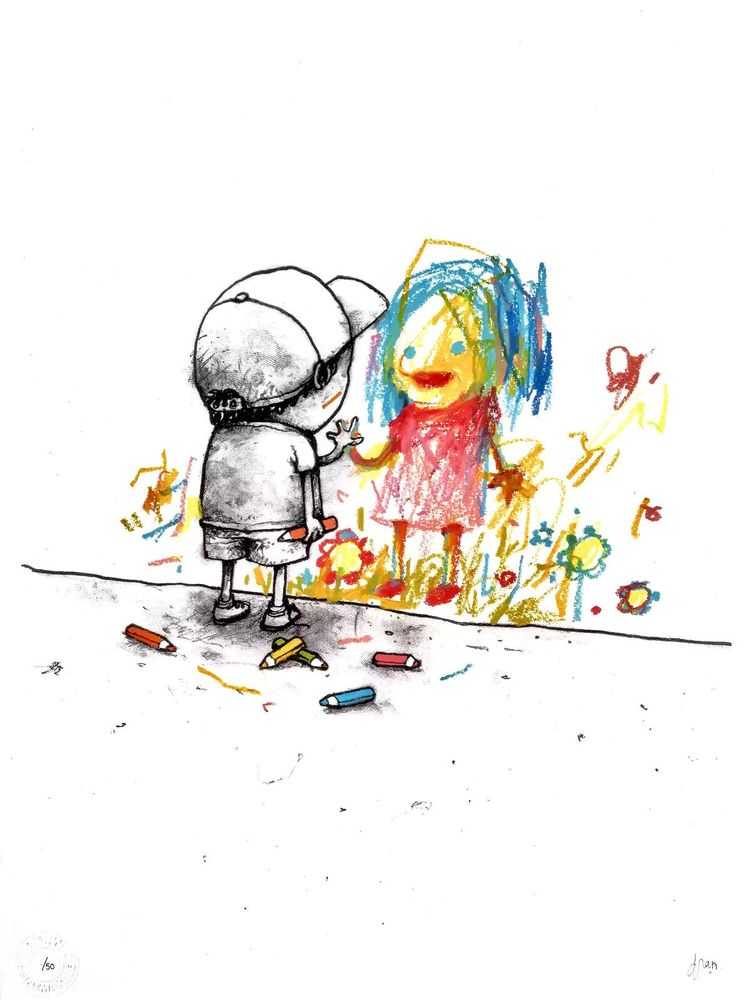 Dran, ‘I Love You’, 28-10-2011, Print, One colour silkscreen print hand finished with mixed media, Pictures On Walls, Numbered, Handfinished