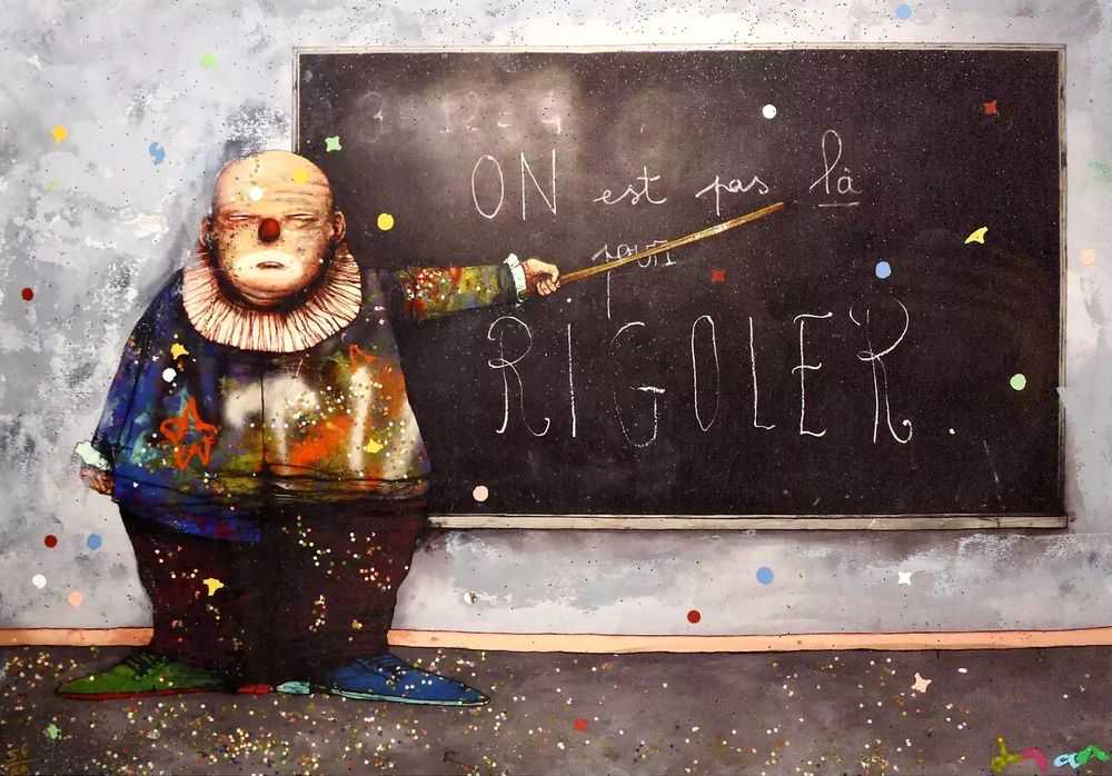 Dran, ‘On Est Pas La Pour Rigoler’, 27-08-2017, Print, Hand Embellished Mixed Media Screenprint, Self-released, Numbered, Handfinished