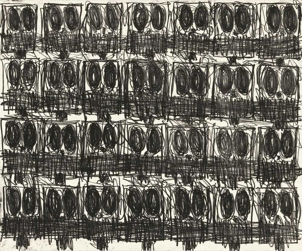 Rashid Johnson, ‘Anxious Crowd’, 2018, Print, Softground etching printed in black, Hauser & Wirth, Numbered
