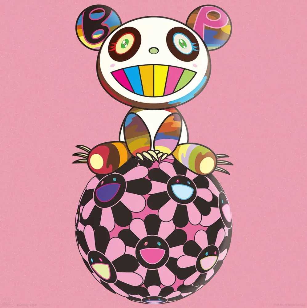 Takashi Murakami, ‘BLACKPINK Pandakashi (Pink)’, 2023, Print, Fine art print with glitter finish on background and gloss finish on Pandakashi, null, Numbered