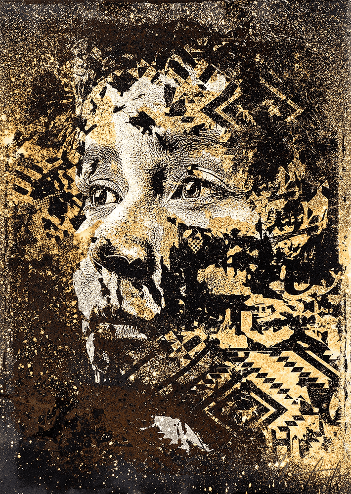 Vhils, ‘Burst’, 08-12-2021, Print, Screenprint ink, Quink ink, bleach and acid. Hand finished, Underdogs Gallery, Numbered, Handfinished