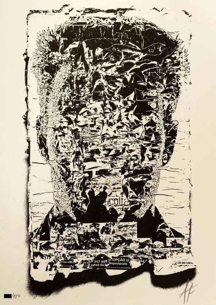 Vhils, ‘Mist’, 2021, Print, Risograph print on arena Rough Ivory 140 g/m2 paper, Underdogs Gallery, Numbered