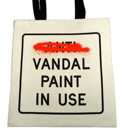 Artwork - Anti Vandal Paint in Use (Tote Bag - Cut and Run)