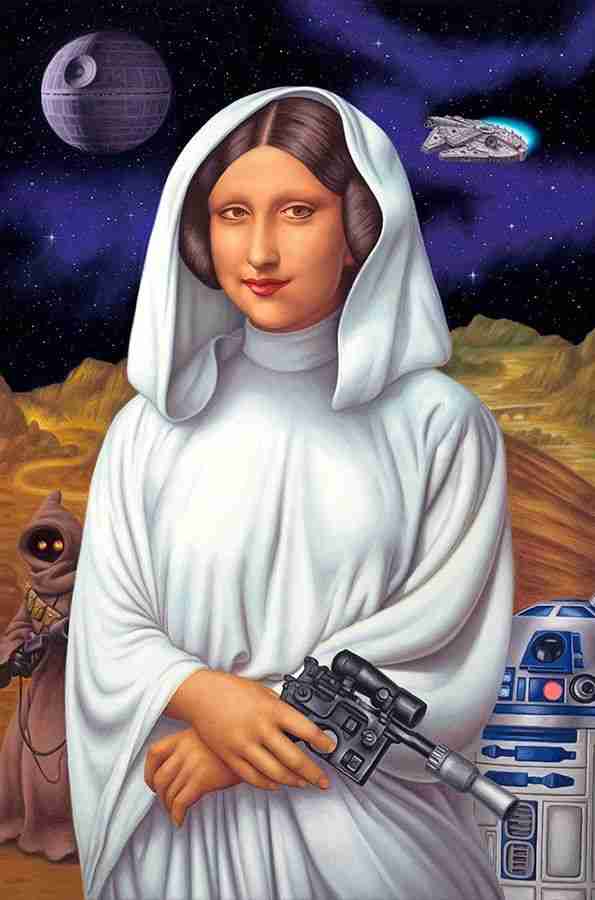 Alex Gross, ‘Mona Leia’, 01-02-2022, Print, Made with the Epson Surecolor P9570 large format printer by Brooklyn Editions and Alex Gross Studio, using archival Ultrachrome inks on Epson Hot Press Bright fine art paper, Self released, Numbered