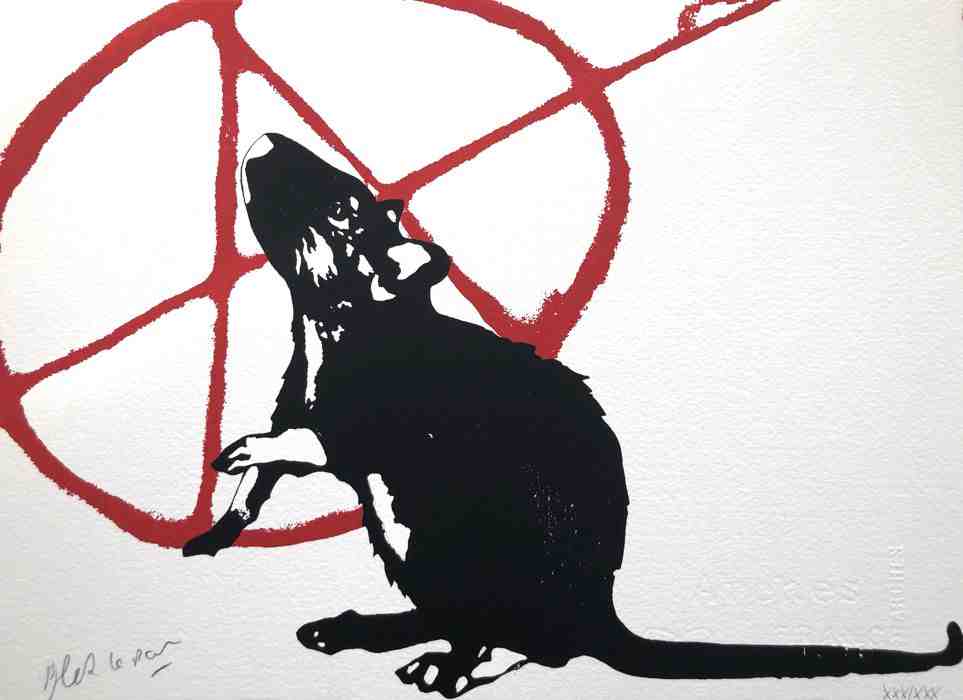 Blek le Rat, ‘L'Anarchiste’, 30-01-2021, Print, Screenprint on 300gsm Vélin d'Arches paper, Self-released, Numbered