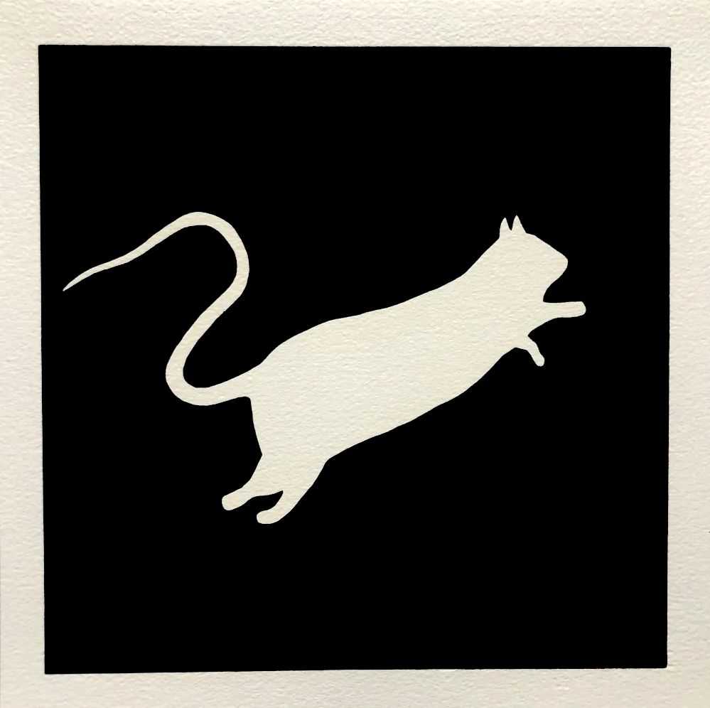 Blek le Rat, ‘Rat (White On Black)’, 26-04-2020, Print, 2 colour screenprint on 300gsm Vélin d'Arches paper, Self-released, Numbered