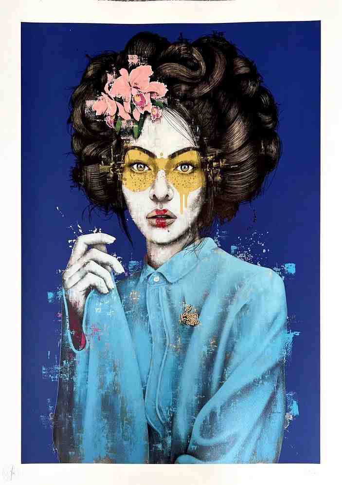 Fin DAC, ‘Mossiae (Gold Leaf)’, 2022, Print, 24 Colour screenprint On 330 Gsm somerset satin Paper with gold leaf mask. Hand finished in acrylics by the artist, Graffiti Prints, Numbered, Handfinished