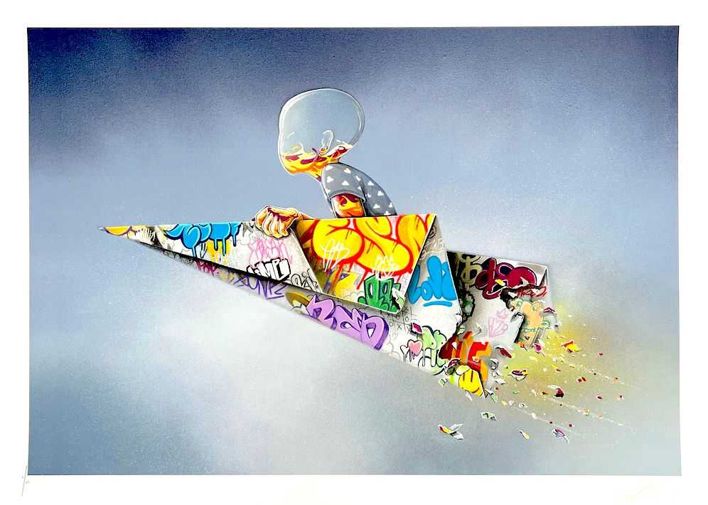 Flog, ‘Journey’, 09-02-2023, Print, Archival Pigment Print On 300 gsm Somerset Paper with 1 Colour Screen Print, then embossed to make the image pop, Graffiti Prints, Numbered