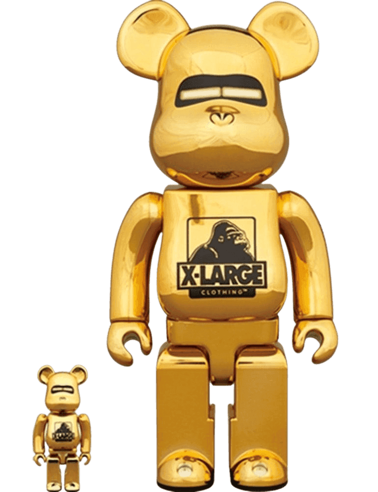 Hajime Sorayama, ‘Xlarge 100% & 400% Set (Gold)’, 2018, Sculpture, Acrylonitrile Butadiene Styrene, Medicom Toy, 