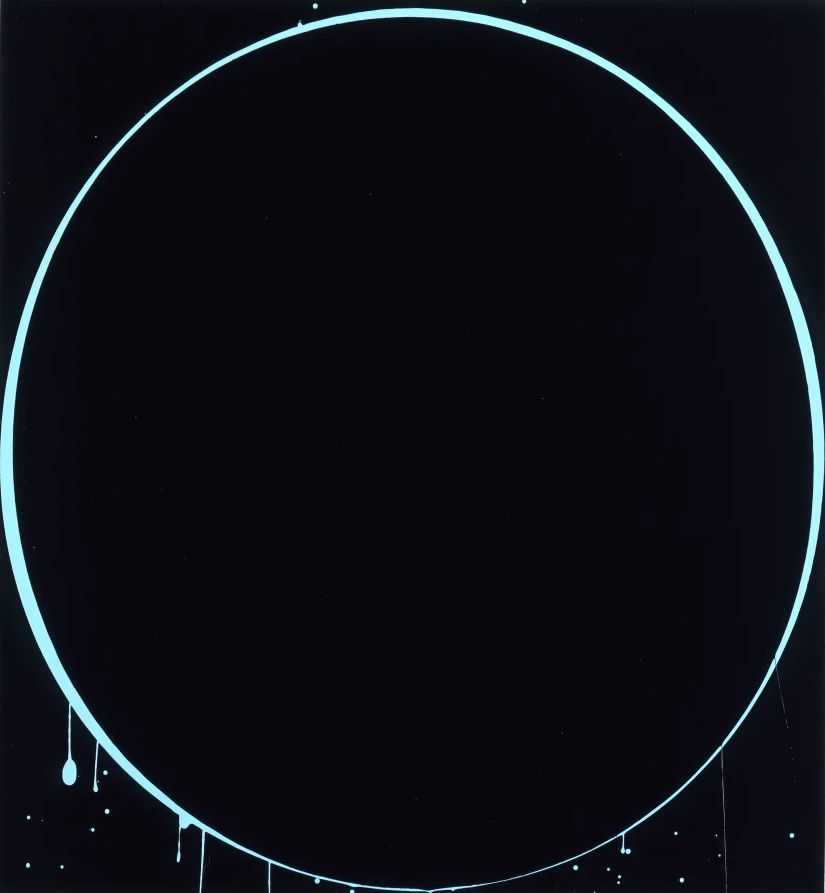 Ian Davenport, ‘Oval: Turquoise, Black’, 2002, Print, Screenprint on Somerset Satin 410 gsm Tub sized paper, null, Numbered