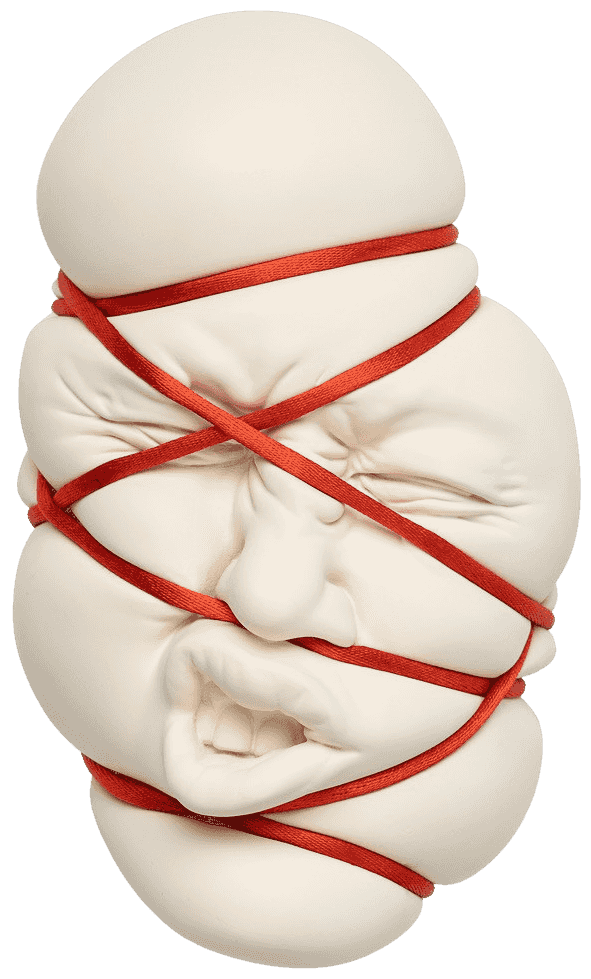 Johnson Tsang, ‘Blockade Line’, 25-05-2023, Sculpture, Painted, dry cast and porcelain-filled resin sculpture wrapped in red cord, Avant Arte, Numbered