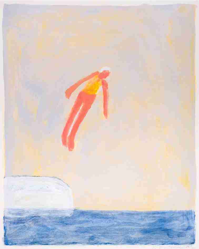 Katherine Bradford, ‘New Diver’, 15-06-2021, Print, Acrylic & archival pigment print on Hanhemuhle museum etching paper, Exhibition A, Numbered, Handfinished