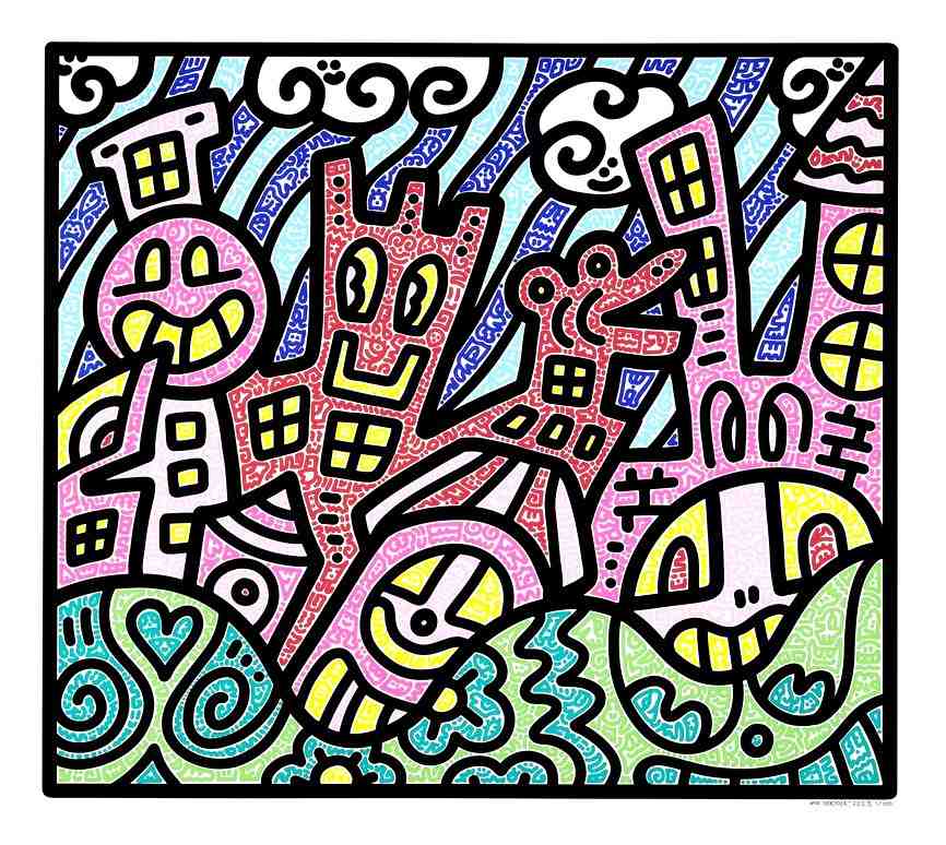 Mr. Doodle, ‘Pretty City’, 2023, Print, Screen print, hand signed and numbered on 410gsm Somerset Satin Radiant paper, Self-released, Numbered
