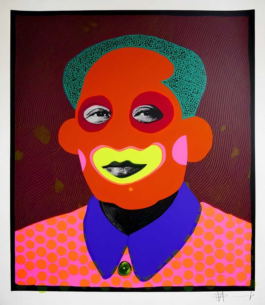 Paul Insect, ‘How Now Clown Mao? (Green Hair)’, 2011, Print, 8 colour hand pulled screenprint on 300gsm Somerset off white velvet, Pictures On Walls, Numbered, Dated