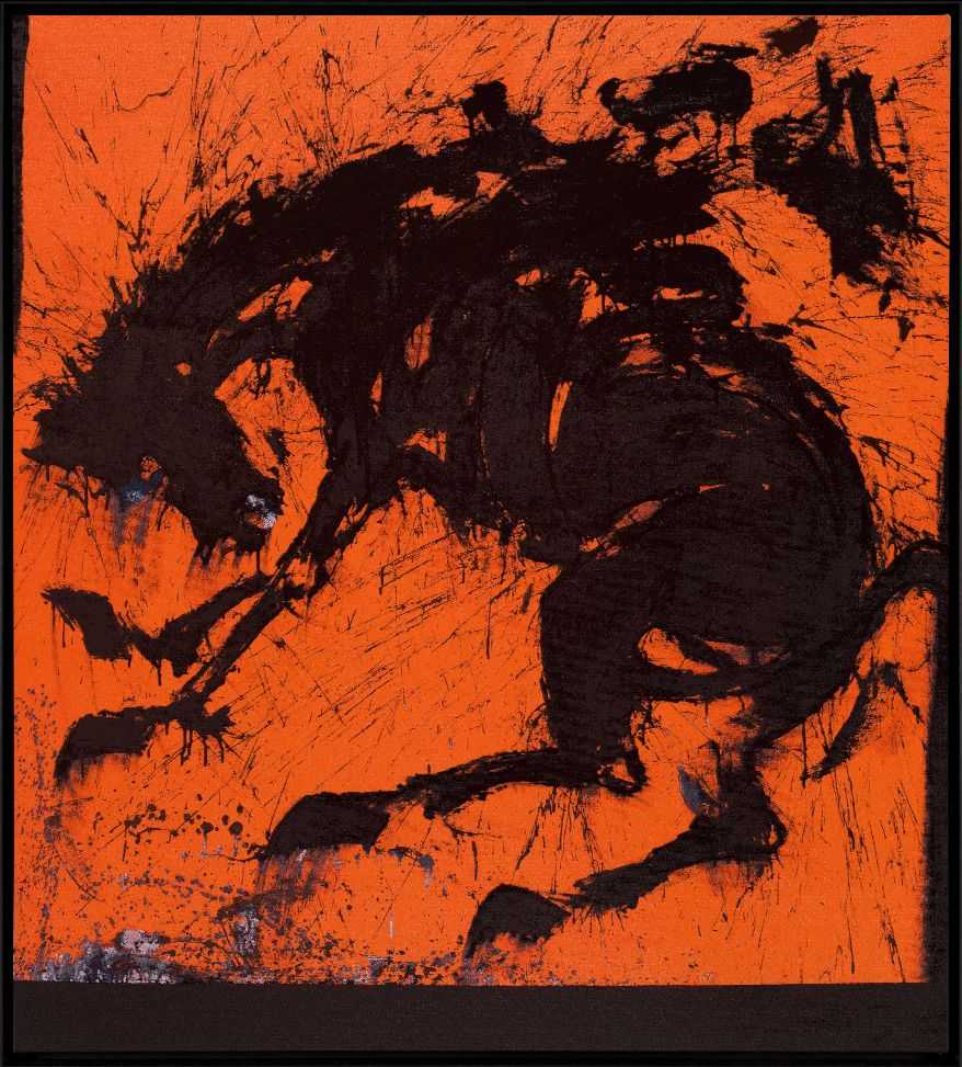 Richard Hambleton, ‘Tribeca Rider (Trial Proof Edition 9)’, 2021, Print, Seven colour silkscreen on torn edged Somerset Satin 410gsm, Castle Fine Art, Numbered