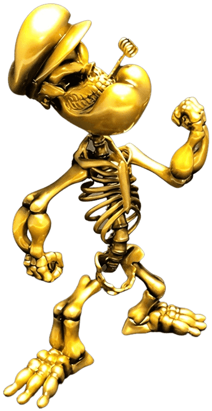 Ron English, ‘Popeye Grin (Gold)’, 21-06-2017, Sculpture, Vinyl, Toyqube, 