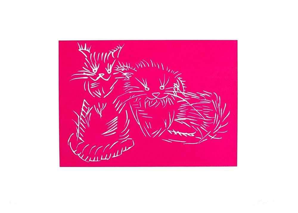 Ai Weiwei, ‘Cats (Pink)’, 2022, Print, Screenprint on white Somerset Velvet, 300gsm, Kettles Yard, Numbered, Dated