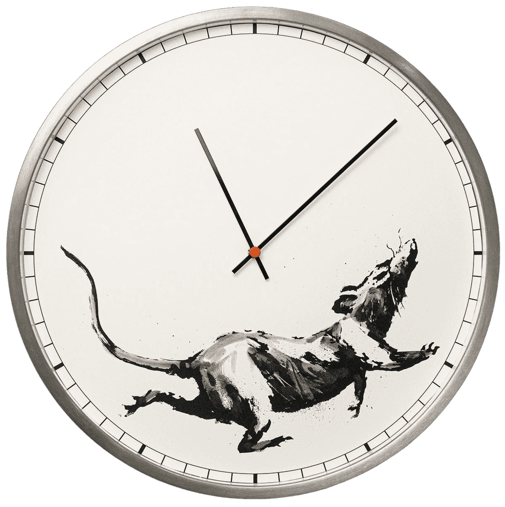 Banksy, ‘Clock’, 2019, Sculpture, Upcycled from an office supplies store, screenprinted in black and ndividually hand smudged, Self-released, Handfinished