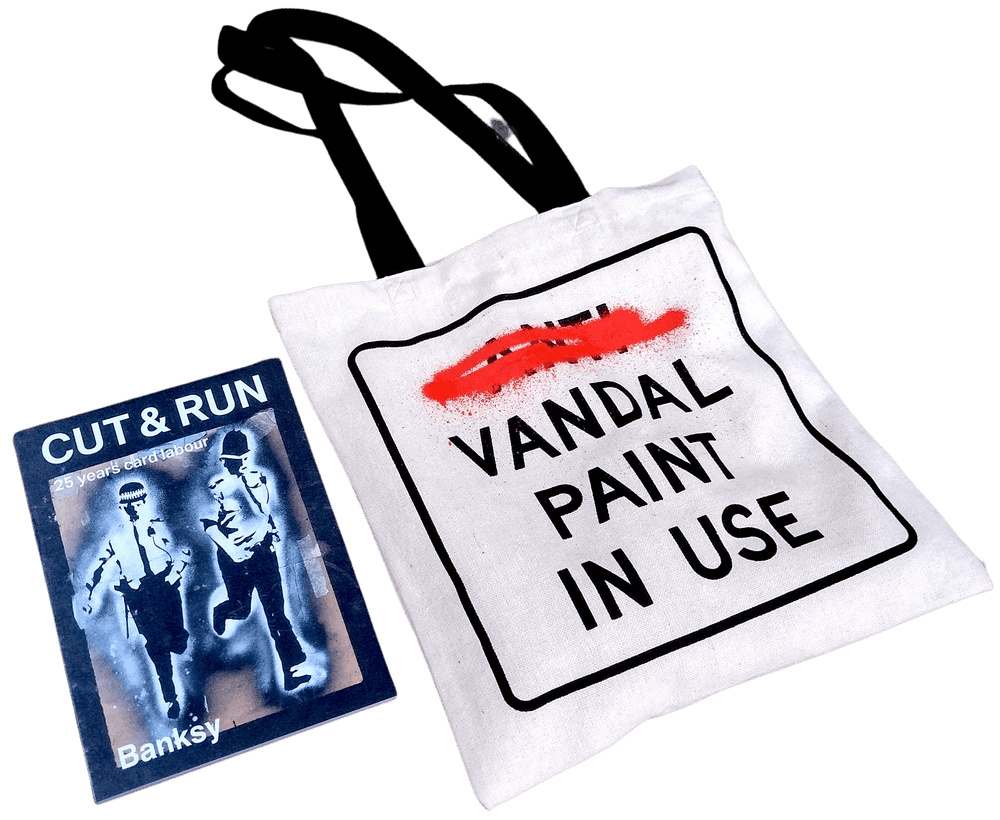Banksy, ‘Cut and Run (Book + Tote Bag Set)’, 18-06-2023, Book, Paperback + Tote bag, Gallery of Modern Art, 