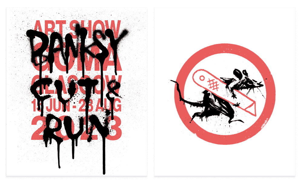 Banksy, ‘Cut and Run (Set of 2 Posters)’, 18-06-2023, Print, Offset lithograph, Gallery of Modern Art, 