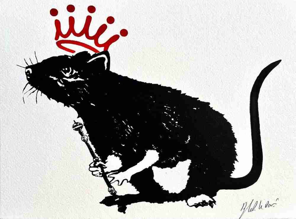 Blek le Rat, ‘The King’, 13-04-2023, Print, Fine art print on Arches 300g, Self-released, Numbered