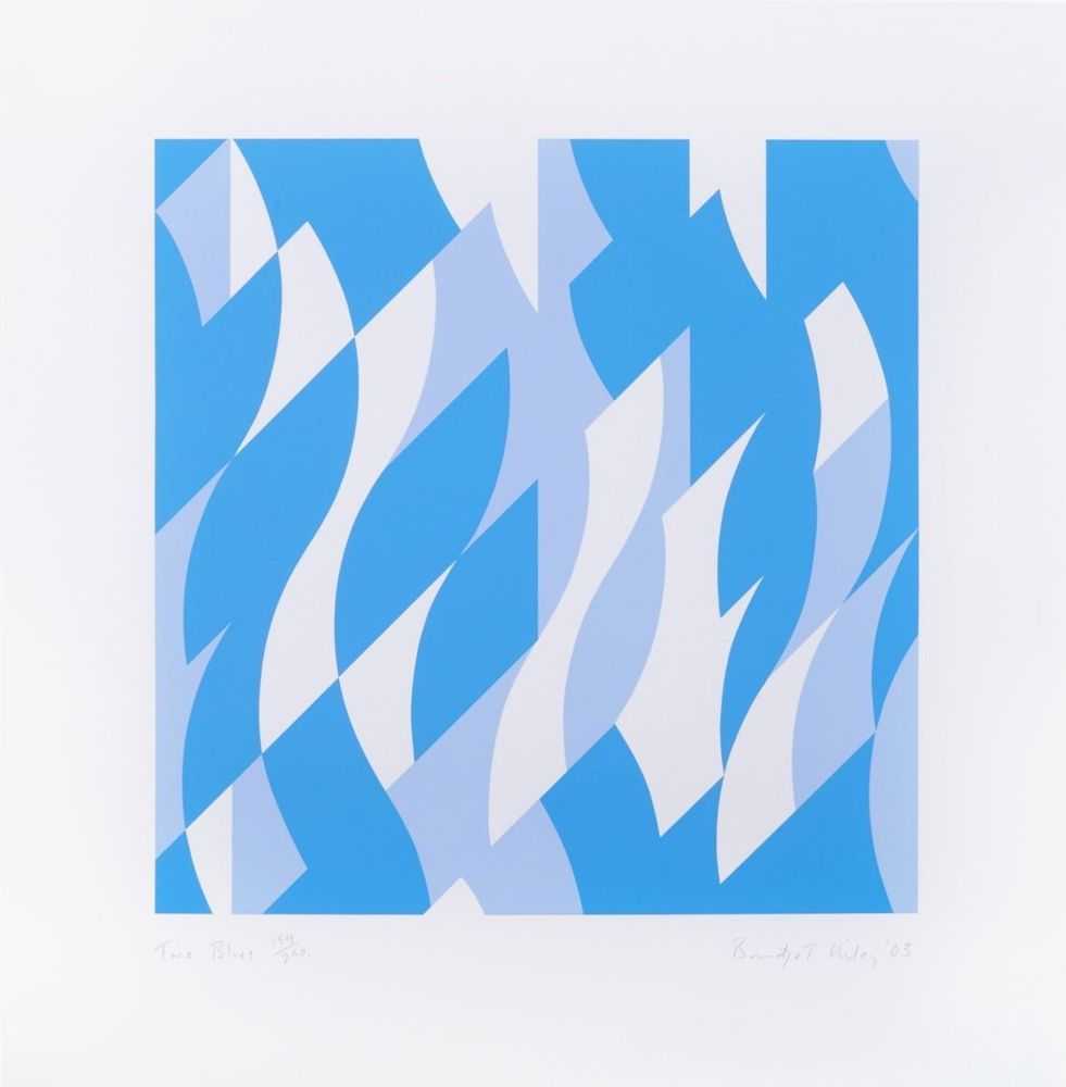Bridget Riley, ‘Two Blues’, 2003, Print, Screenprint on paper, null, Numbered, Dated