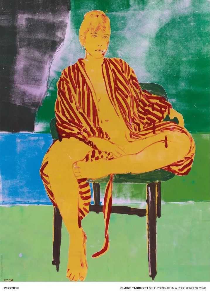 Claire Tabouret, ‘Self Portrait in a Robe (Green - Signed)’, 2020, Print, Offset print on 240gsm paper, Perrotin Gallery, Numbered