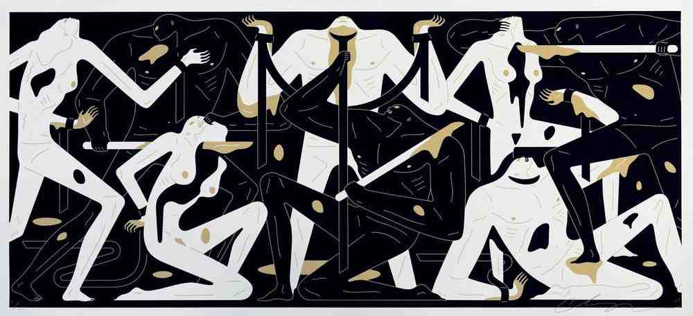 Cleon Peterson, ‘Stare Into The Sun (Black And Gold)’, 16-12-2019, Print, Screenprint on 290gsm Arches Rag paper with deckled edges, Self-released, Numbered