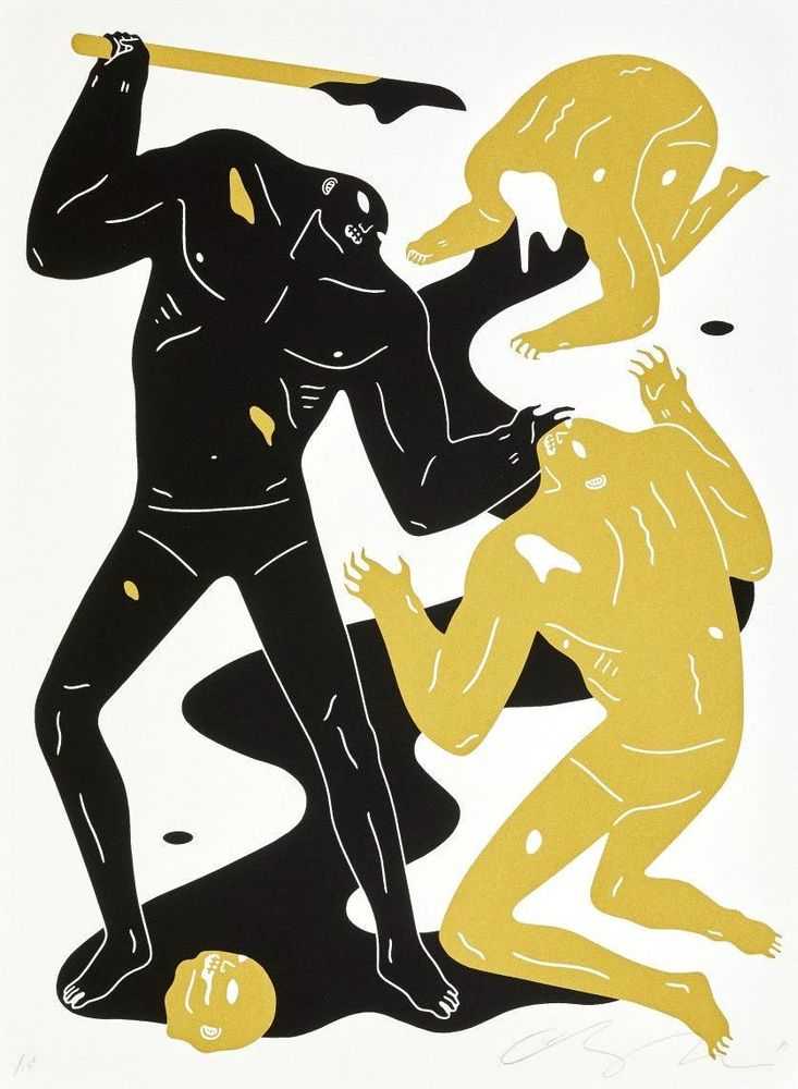 Cleon Peterson, ‘The Crawler (Gold)’, 12-06-2017, Print, Hand pulled black and gold screenprint printed on 290gsm Coventry Rag paper with deckled edges, Self-released, Numbered