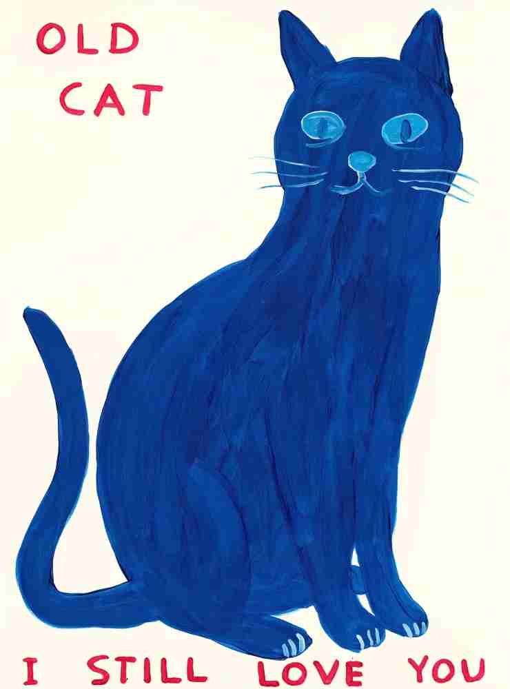 David Shrigley, ‘Old Cat’, 19-04-2022, Print, 12 Colour Screenprint with Varnish Overlay on Somerset Tub Sized 410gsm Paper, Jealous Gallery, Numbered, Dated