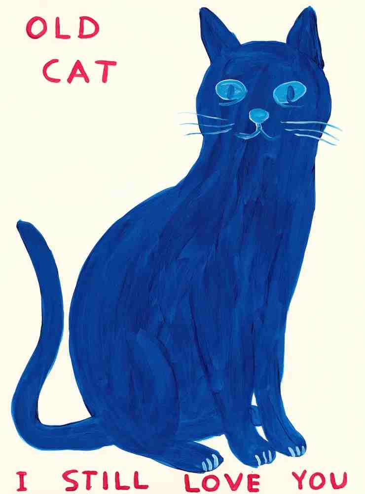 David Shrigley, ‘Old Cat’, 19-04-2022, Print, 12 Colour Screenprint with Varnish Overlay on Somerset Tub Sized 410gsm Paper, Jealous Gallery, Numbered, Dated