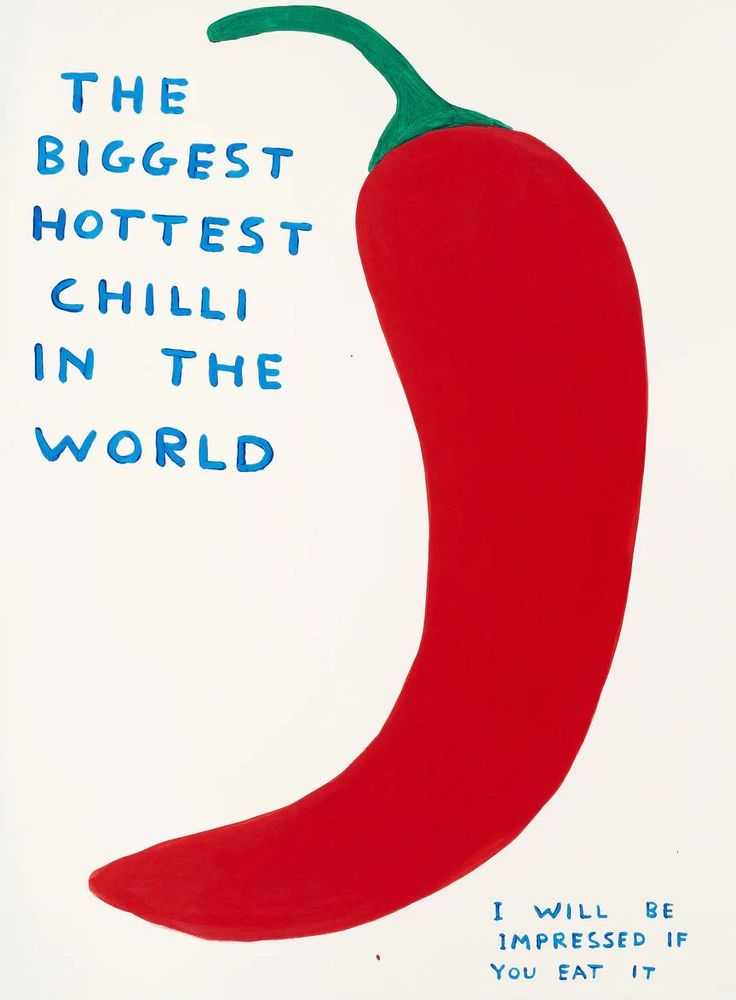 David Shrigley, ‘The Biggest Hottest Chilli in the World’, 2023, Print, 12 colour screenprint with a varnish overlay, Shrig Shop, Numbered, Dated