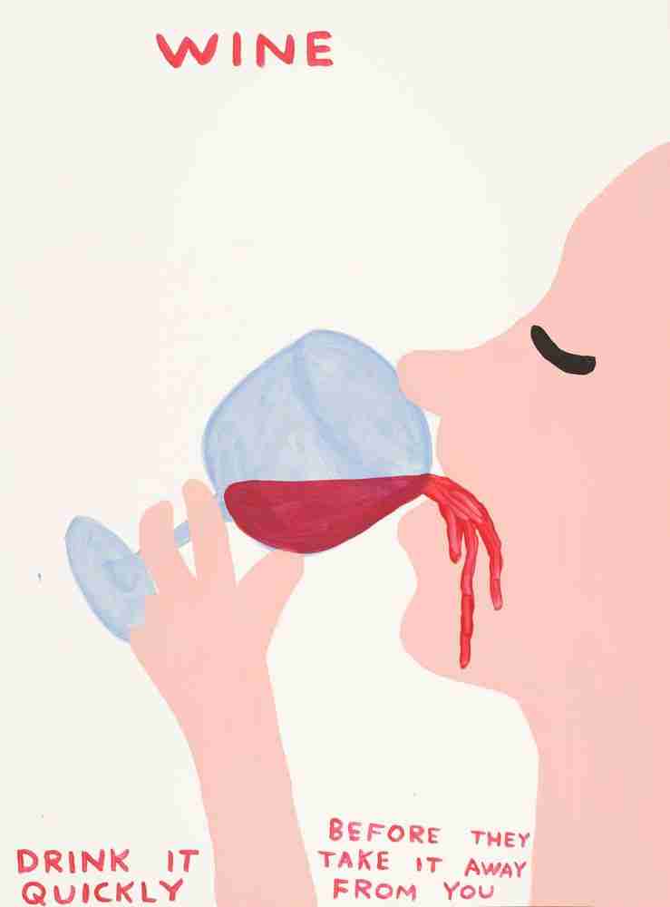 David Shrigley, ‘Wine’, 2021, Print, 8 colour screenprint with a varnish overlay on Somerset Satin Tub sized 410gsm, Nicolai Wallner, Numbered, Dated