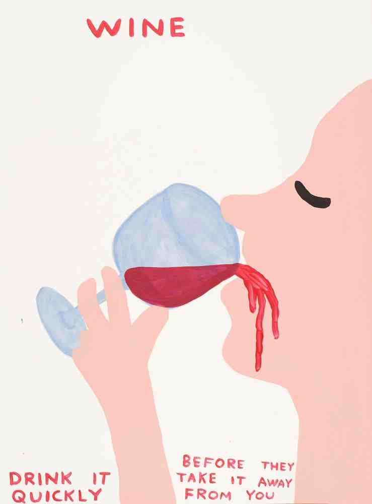 David Shrigley, ‘Wine’, 2021, Print, 8 colour screenprint with a varnish overlay on Somerset Satin Tub sized 410gsm, Nicolai Wallner, Numbered, Dated