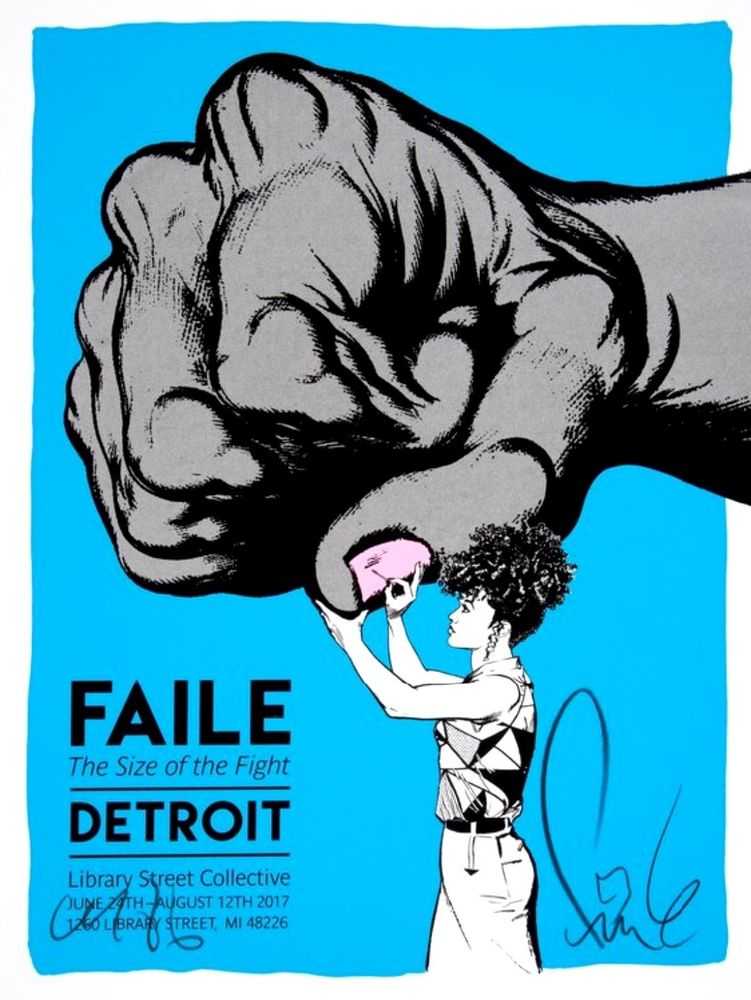 Faile, ‘Size Of The Fight Show Print (Pink)’, 24-06-2017, Print, 4 Color Silkscreen 260gsm, Faile Shop, Numbered