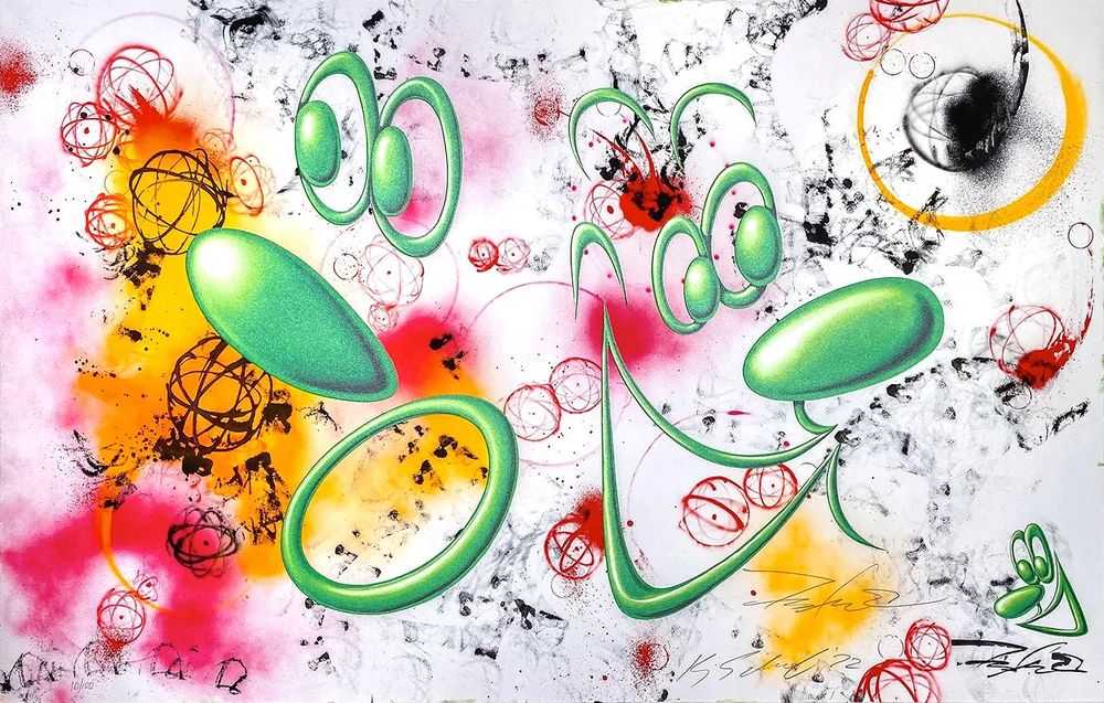 Kenny Scharf, ‘Kenny and Lenny’, 2022, Print, Dual Process Print with Glitter Varnish Screen-Pull, Control Gallery, Numbered