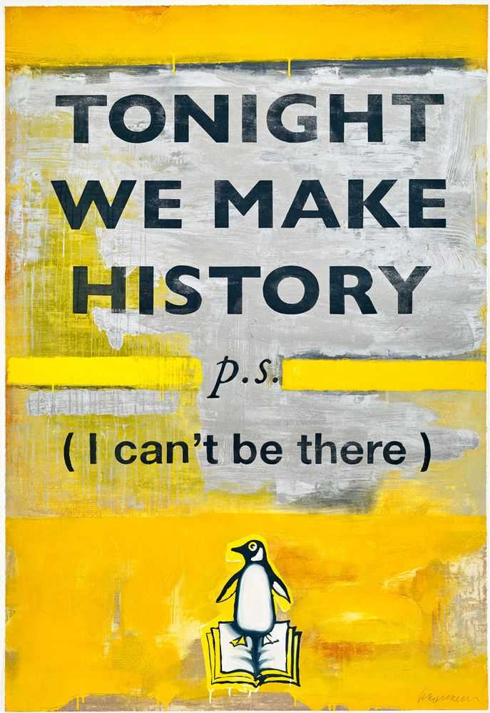 Harland Miller, ‘Tonight We Make History (Standard Edition)’, 2018, Print, Etching with silver chine collé, Manifold Editions, Numbered