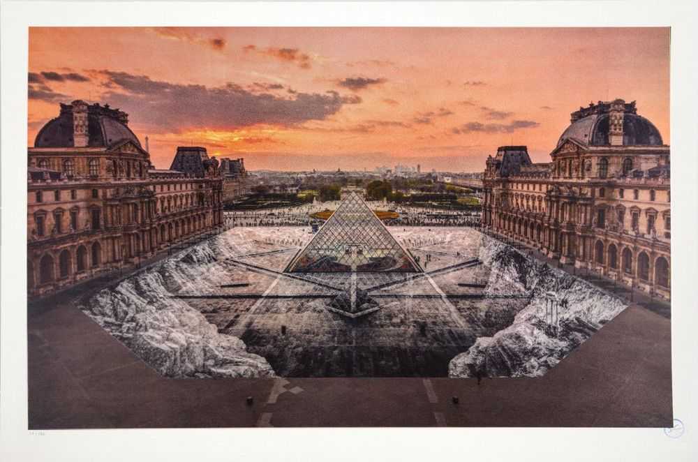 JR, ‘JR Au Louvre, 30 Mars 2019, Paris, France (19h01)’, 2019, Print, 18 colours lithography printed with Marinoni machine on white BFK Rives 270gsm, Social Animals, Numbered, Dated