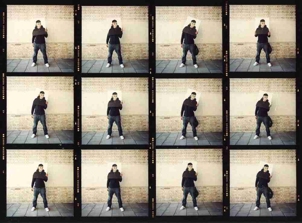 James Pfaff, ‘Banksy, Canvas Session, (Enlarged Contact Sheet), London, 2004’, 2022, Print, Archival Fujicolor C-Type handprint, glossy. (From the original negatives), Self-released, Numbered