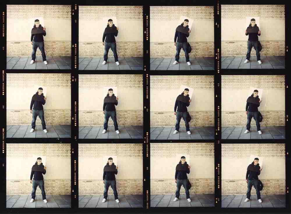 James Pfaff, ‘Banksy, Canvas Session, (Enlarged Contact Sheet), London, 2004’, 2022, Print, Archival Fujicolor C-Type handprint, glossy. (From the original negatives), Self-released, Numbered
