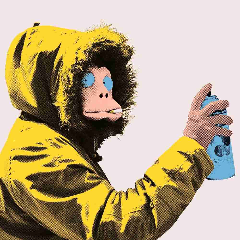 James Pfaff, ‘Banksy, Icon, Monkey Mask Session, Yellow/Violet, 2022’, 2022, Print, Screenprint on Somerset Satin, 300gsm white, Self-released, Numbered