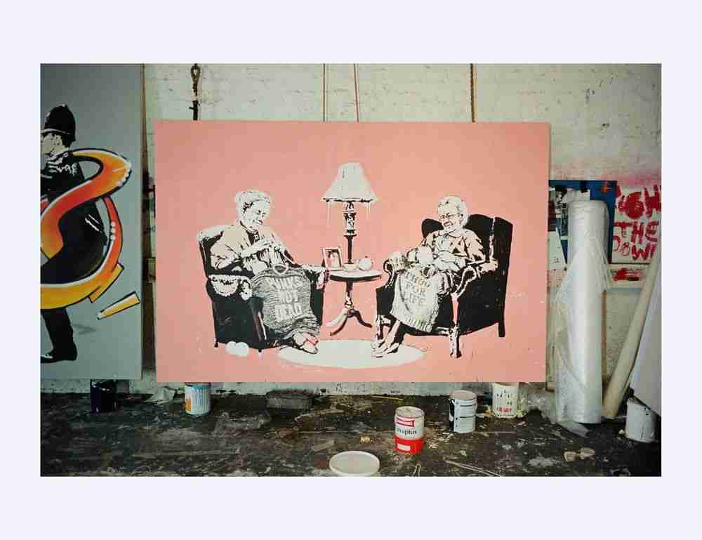 James Pfaff, ‘Banksy, Studio Session (II), London, 2004’, 2022, Print, Archival Fujicolor C-Type handprint, glossy. (From the original negatives), Self-released, Numbered