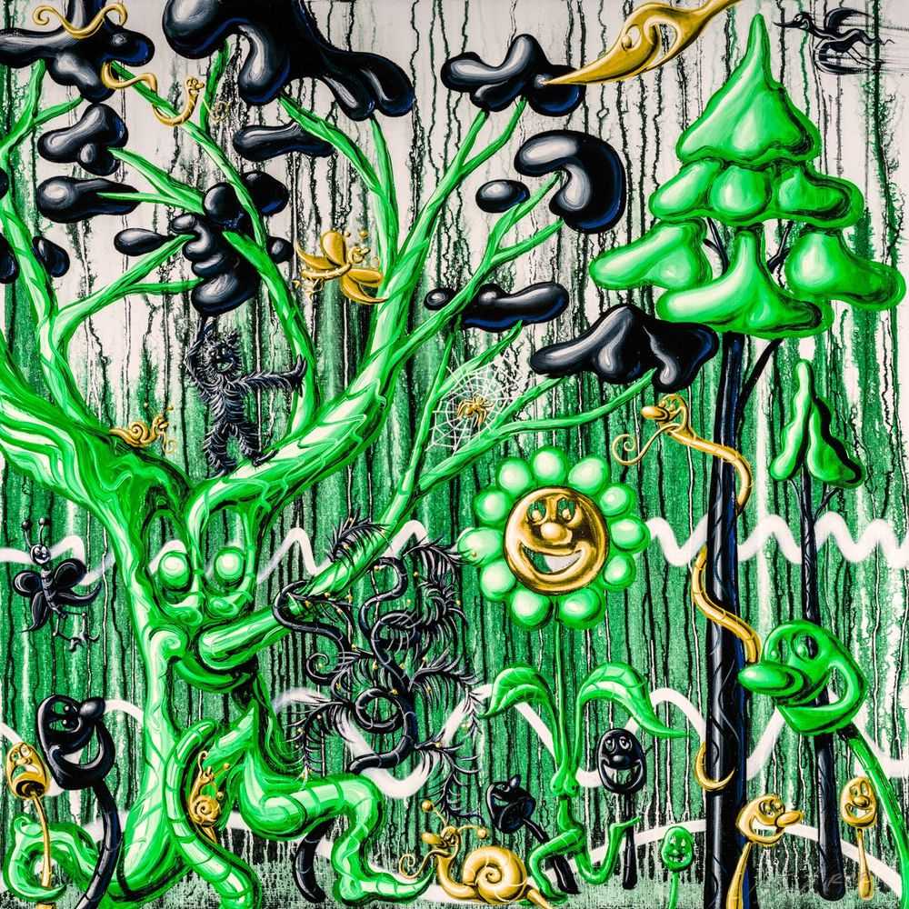 Kenny Scharf, ‘Furungle (Green)’, 2021, Print, Archival pigment ink print with silkscreened high gloss varnish and diamond dust on Innova Etching Cotton Rag 315 gsm fine art paper, Lococo Fine Art, Numbered