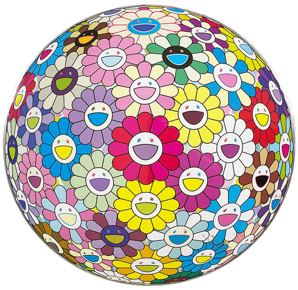 Takashi Murakami, ‘Flowerball: Colorful, Miracle, Sparkle’, 2022, Print, Offset lithograph in colors with cold stamping on smooth wove paper, null, Numbered