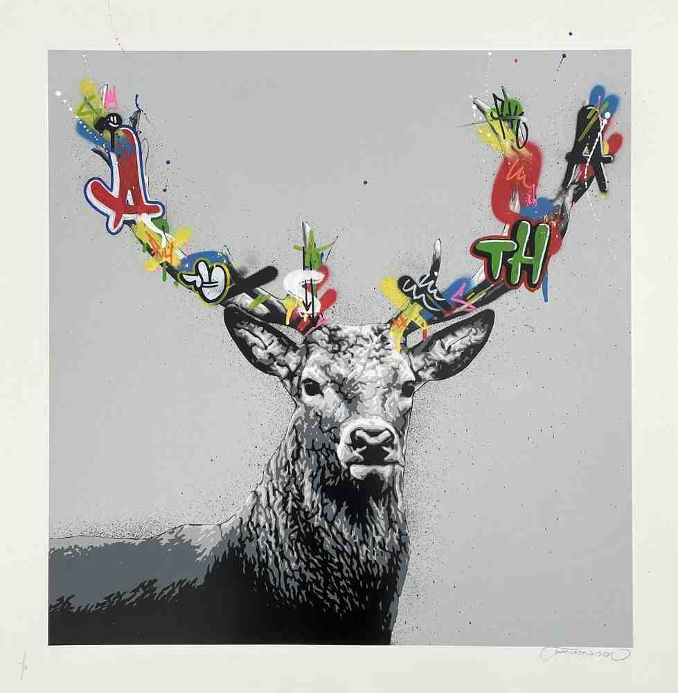 Martin Whatson, ‘The Stag (Hand Finished)’, 2020, Print, Hand painted 5 colour screenprint on 300gsm somerset paper, Graffiti Prints, Numbered, Dated, Handfinished