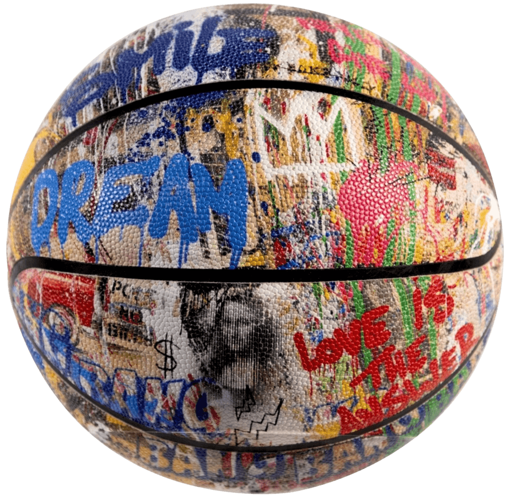 Mr. Brainwash, ‘Basketball Collage’, 2023, Collectible, Basketball, null, Numbered