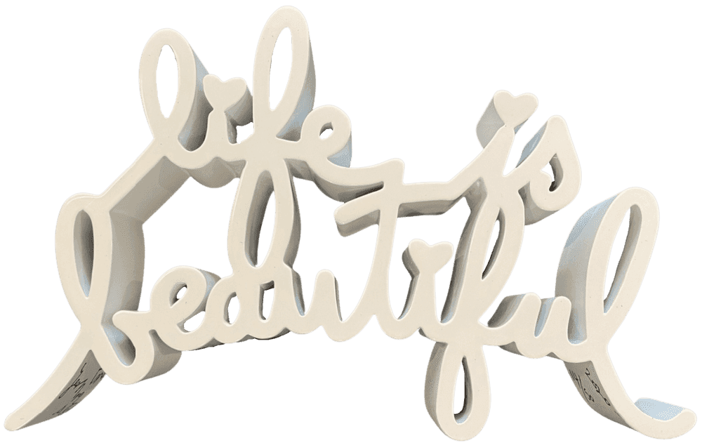 Mr. Brainwash, ‘Life Is Beautiful (White Sculpture)’, 2015, Sculpture, Cast resin, Self-released, Numbered, Dated